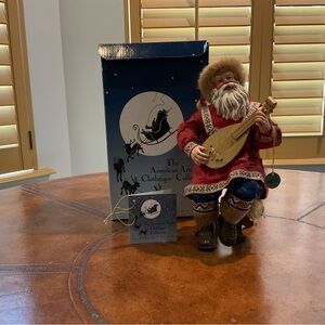 Possible Dreams”Strumming the Lute” musical Santa figurine 9”
